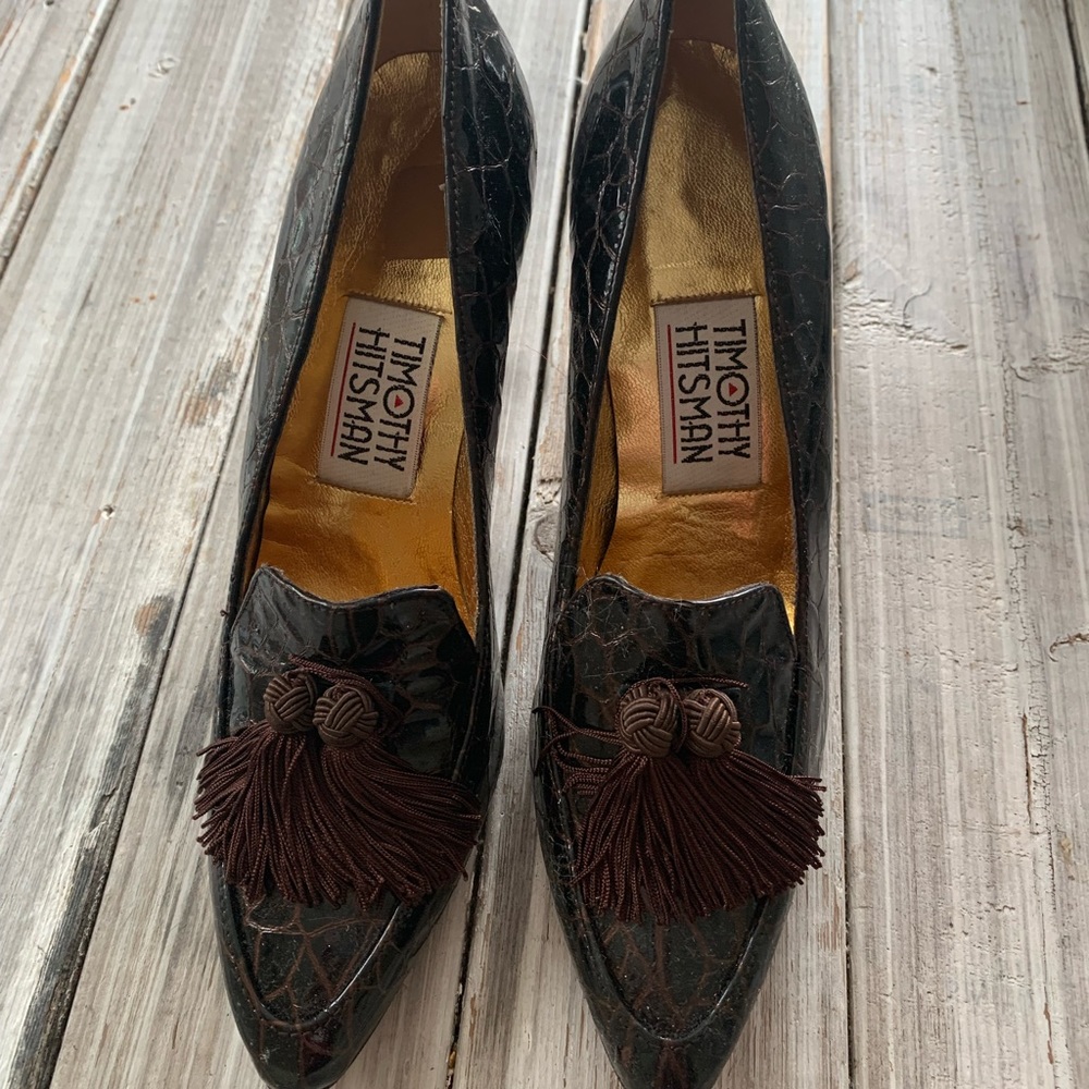 Vintage Timothy Hitsman giraffe 🦒 print tassel heels!!!